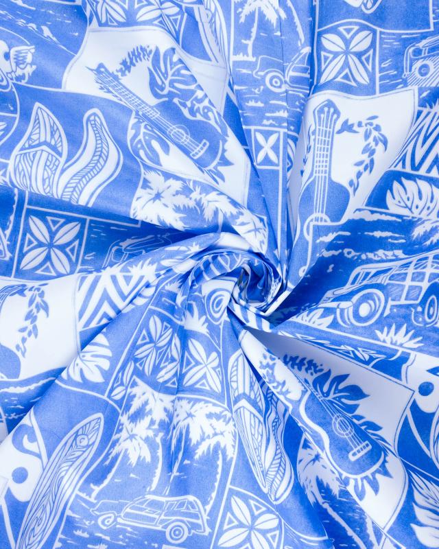 Tissu Polynésien PEHE Bleu - Tissushop